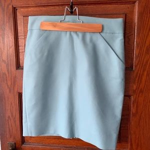 J. Crew Pencil Skirt Double-Serge Cotton Blue